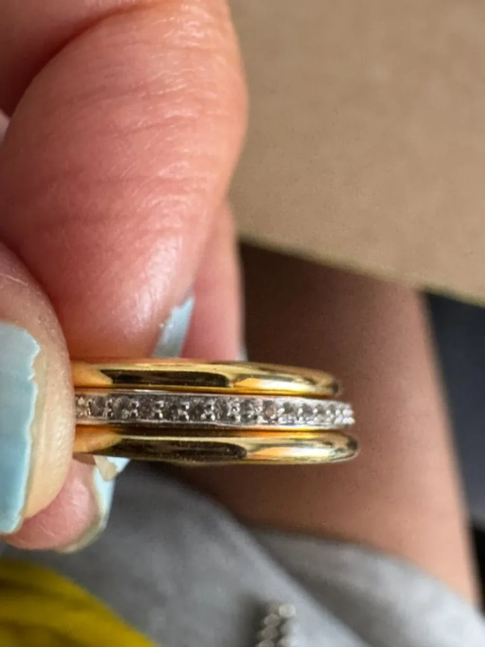 Tia 18k Gold Vermeil Band Ring in White Sapphire